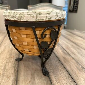 2004 Longaberger Flora Basket with Wrought Iron Stand